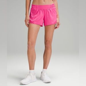 Lululemon Sonic Pink Hotty Hot Low-Rise Lined Shorts 4" Size 2